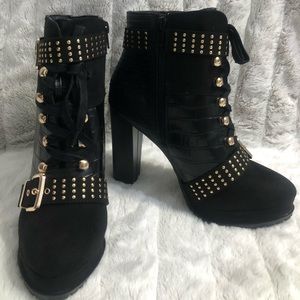 Jenine Buckled Block Heel Bootie 